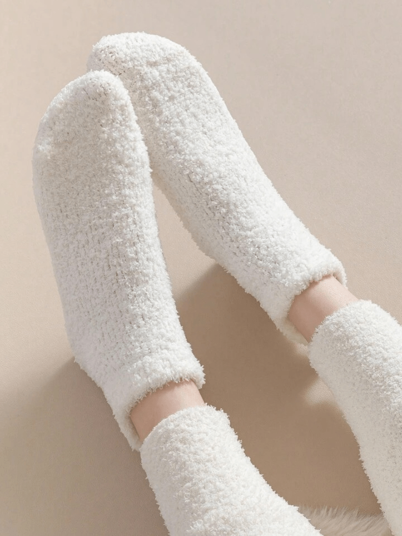 Chaussettes Tricotées Cosy Blanches